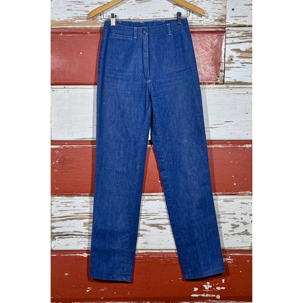 60s Vintage Peddlers II High Waist Jeans Straight Leg Dark Wash Pockets‎ - Picture 2 of 8
